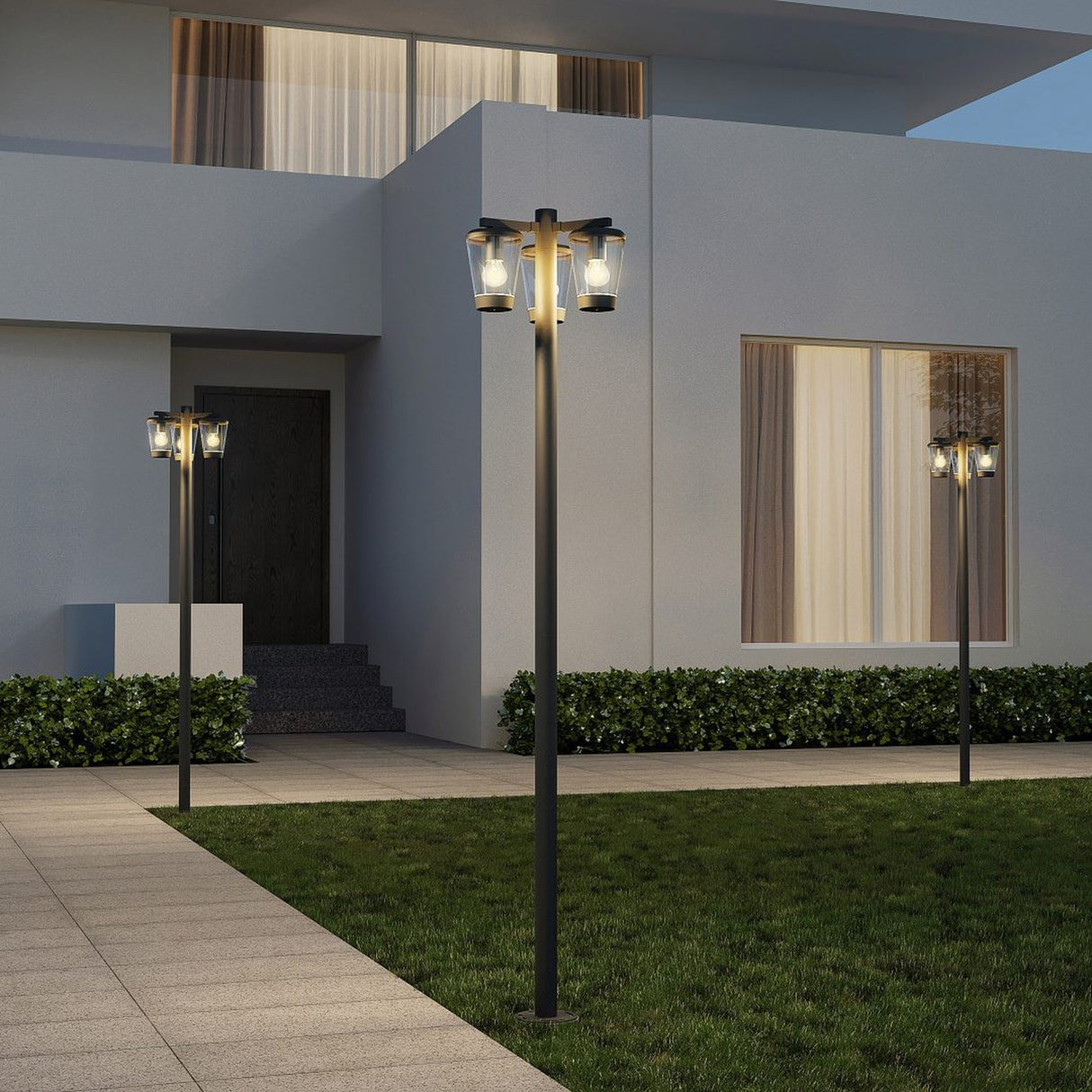 Cavado 3 Light Lantern Outdoor Lamp Post – Anthracite