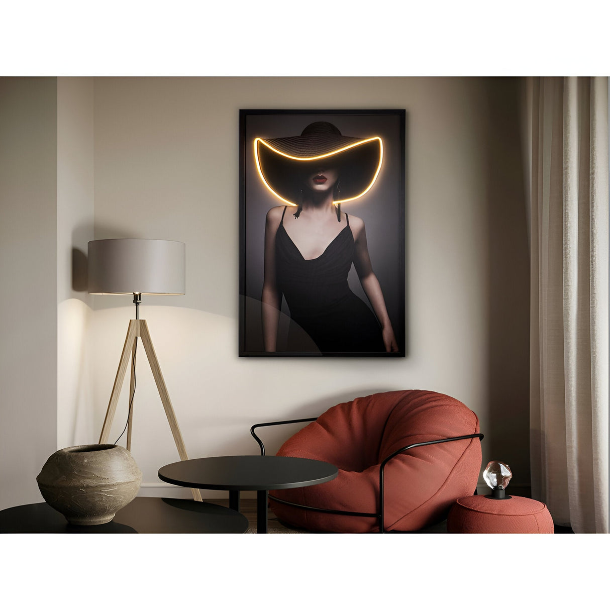 Pamela Silhouette Canvas LED Painting - 80x120cm