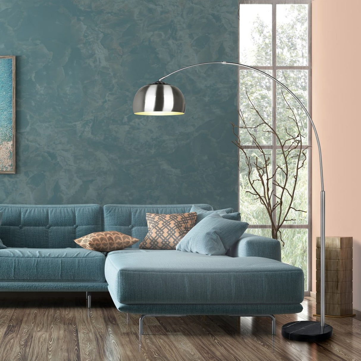 Argentina Arched Floor Lamp – Satin Nickel