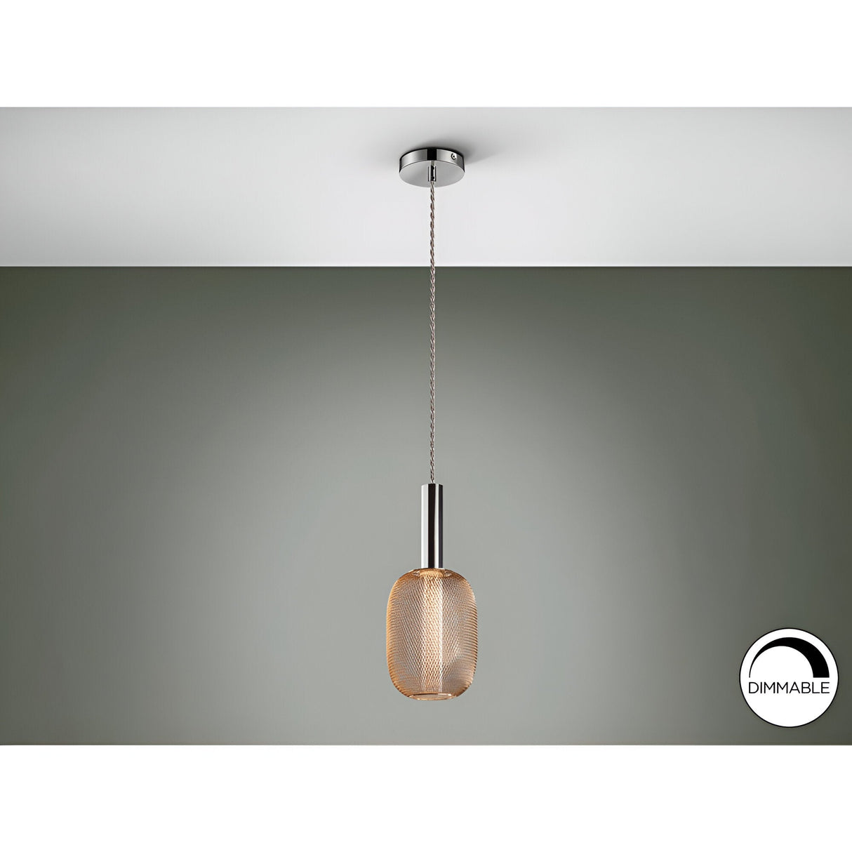Micron Dimmable LED Pendant Light 5W 3000K - Chrome/Gold