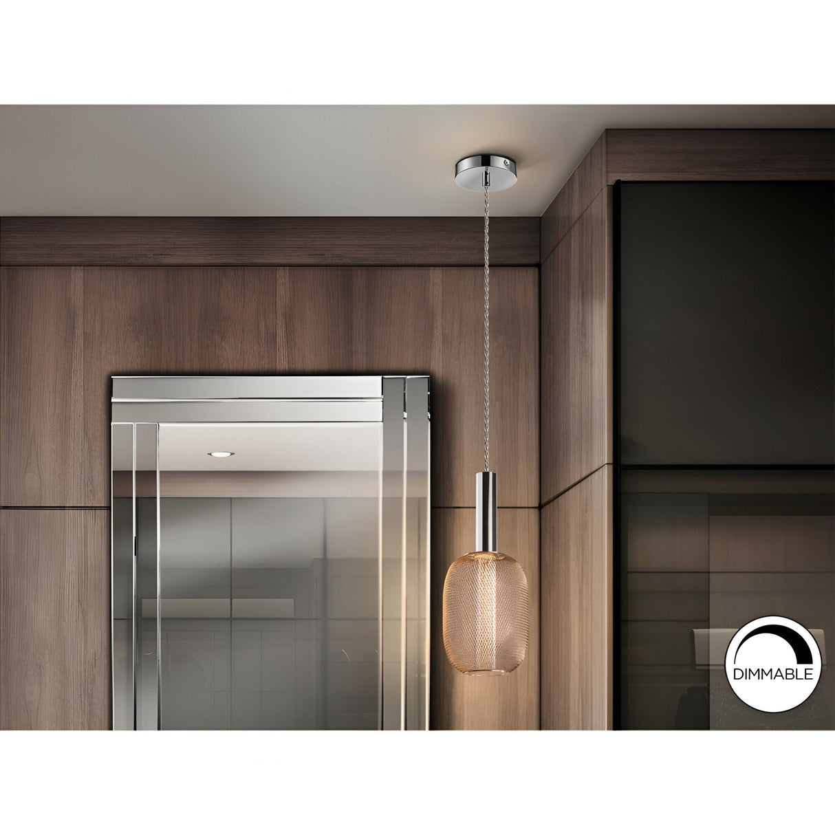 Micron Dimmable LED Pendant Light 5W 3000K - Chrome/Gold