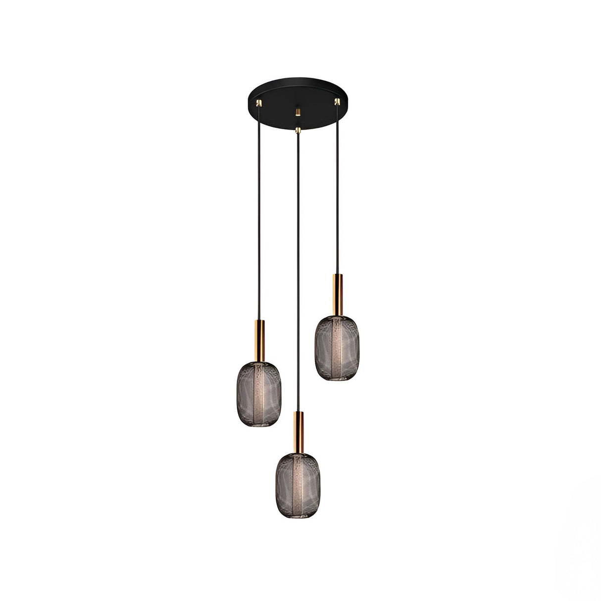 Micron 3 Light Dimmable LED Metal Mesh Cluster Pendant Light 15W 3000K - Bronze/Black