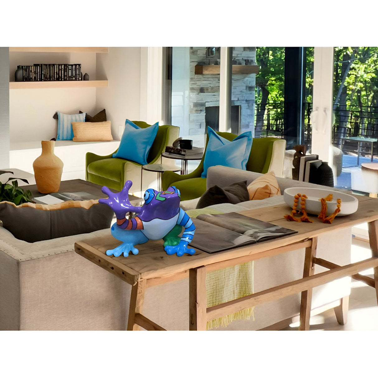 Ranita Multicolour Hand-Painted Frog Figurine - 32cm