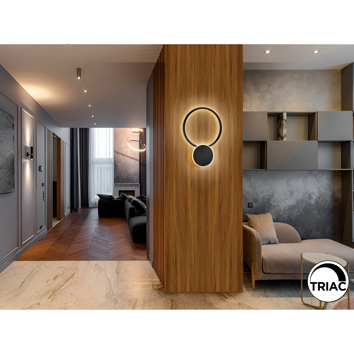 Omnio Dimmable LED Round Wall Light 43W 3000k - Black