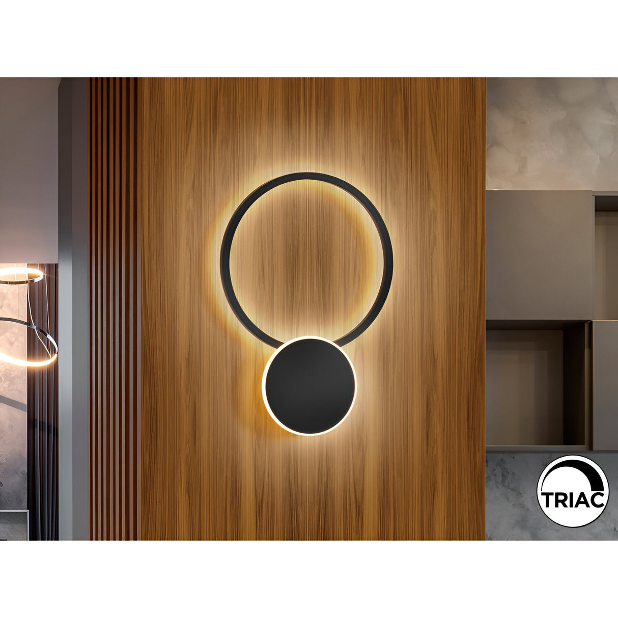 Omnio Dimmable LED Round Wall Light 43W 3000k - Black