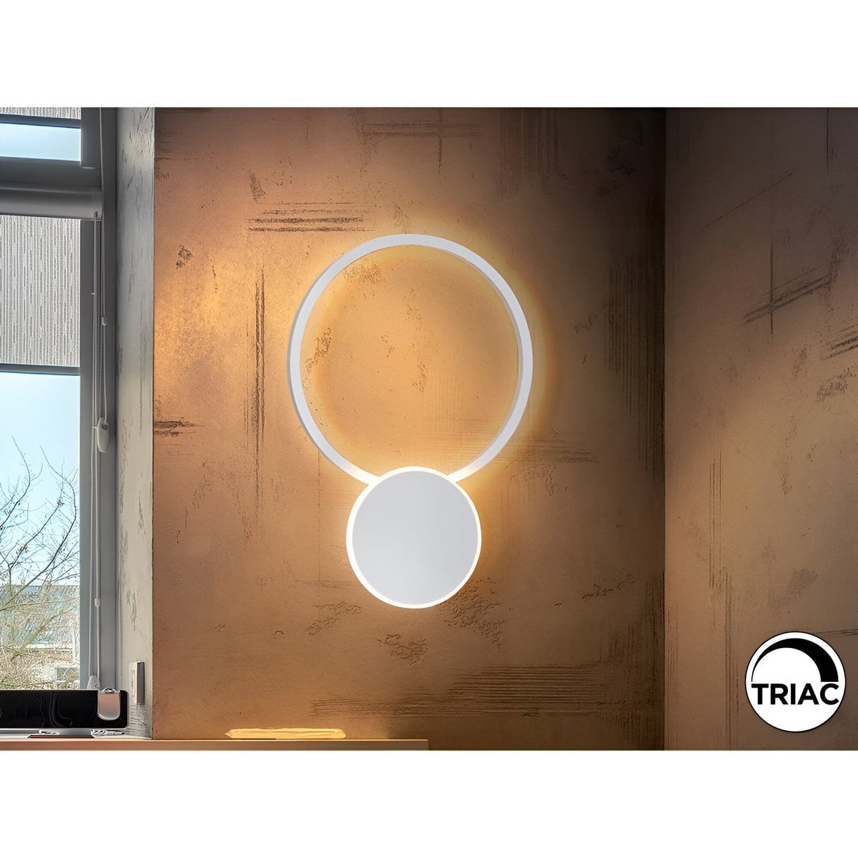Omnio Dimmable LED Round Wall Light 43W 3000k - White