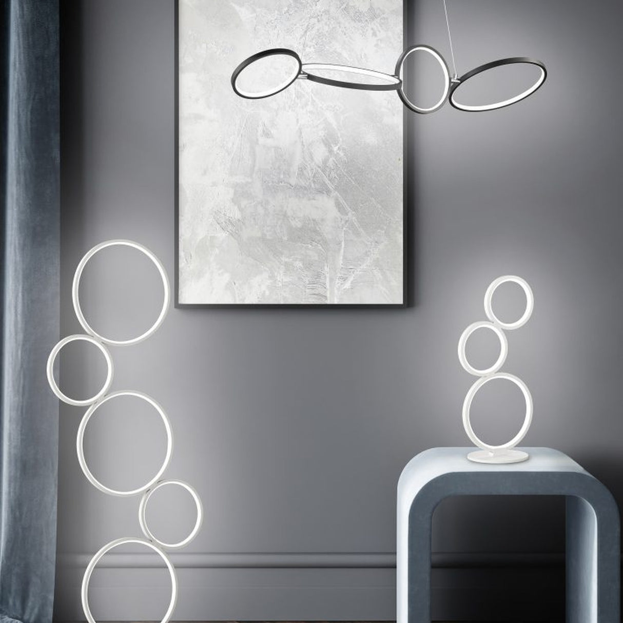 Rondo 5 Light LED Floor Lamp – Matt White