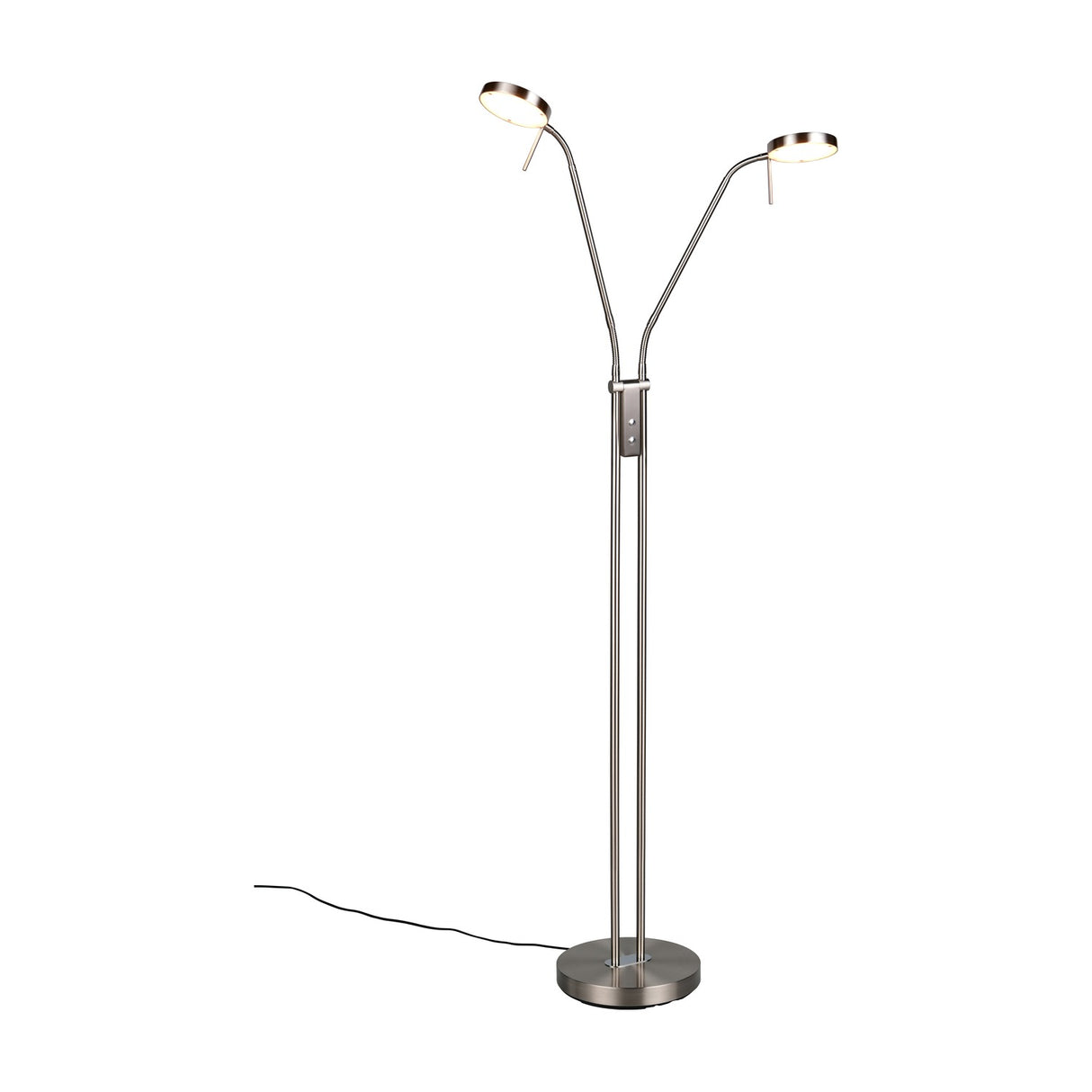 Monza 2 Light LED Floor Lamp – Satin Nickel