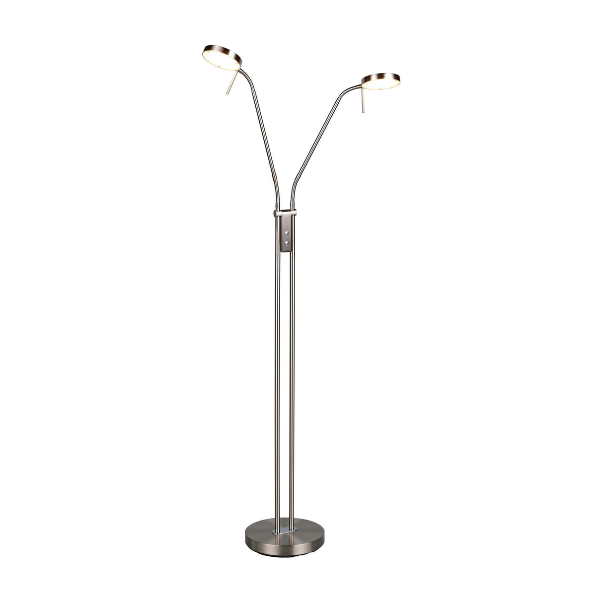 Monza 2 Light LED Floor Lamp – Satin Nickel