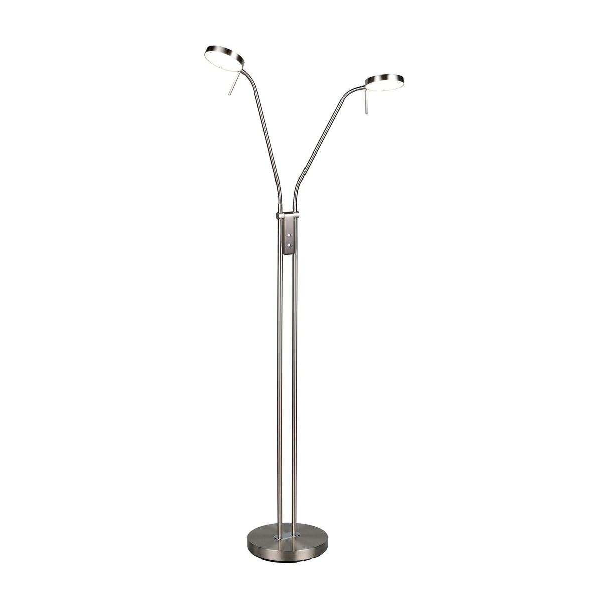 Monza 2 Light LED Floor Lamp – Satin Nickel