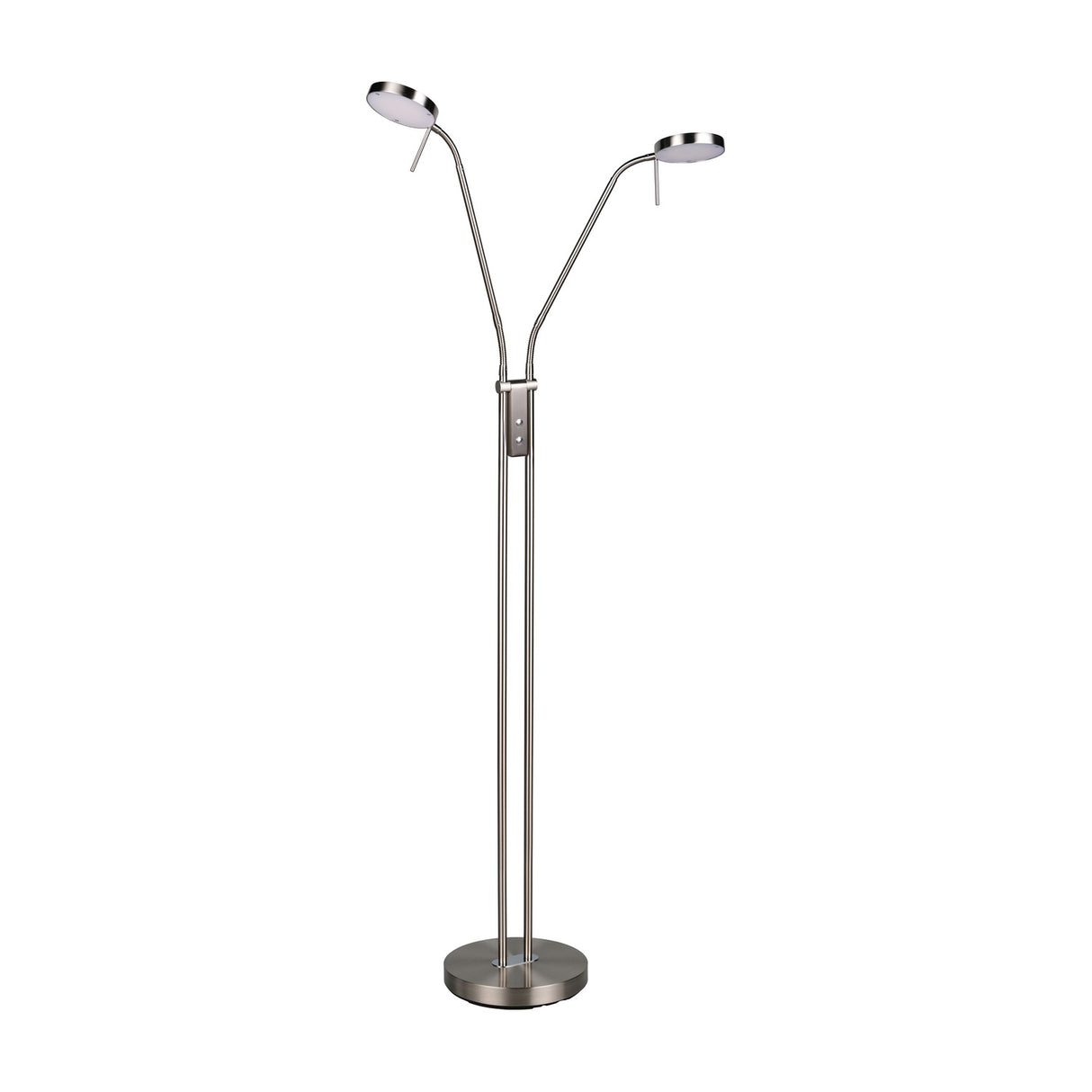 Monza 2 Light LED Floor Lamp – Satin Nickel