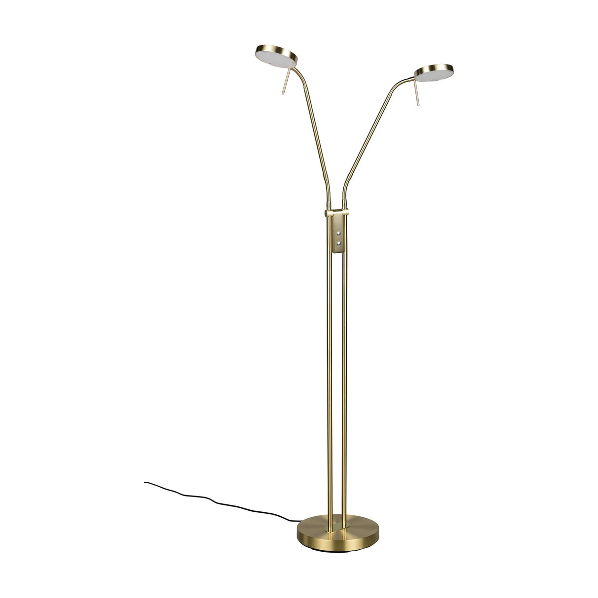 Monza 2 Light LED Floor Lamp – Satin Brass