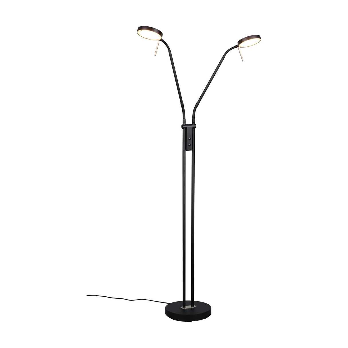 Monza 2 Light LED Floor Lamp – Matt Black