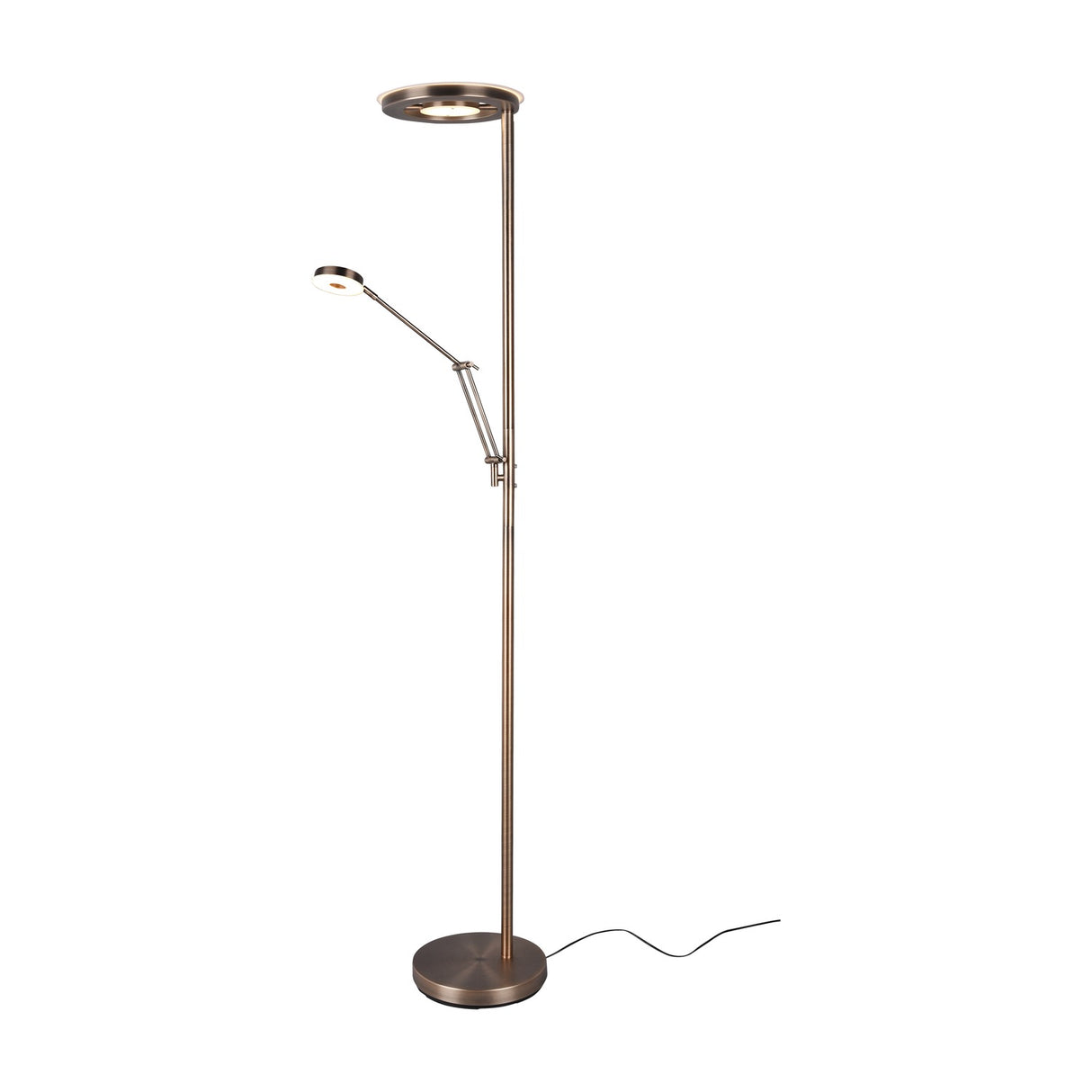 Barrie 2 Light LED Floor Lamp – Antique Brass