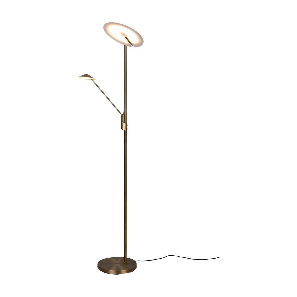 Brantford 2 Light LED Floor Lamp – Antique Brass