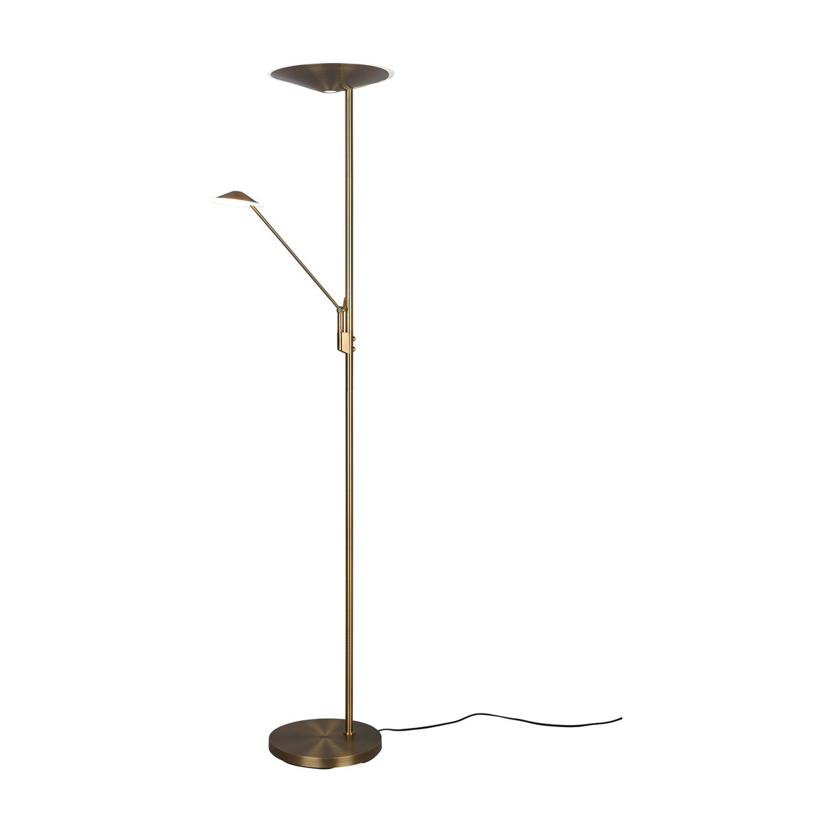 Brantford 2 Light LED Floor Lamp – Antique Brass