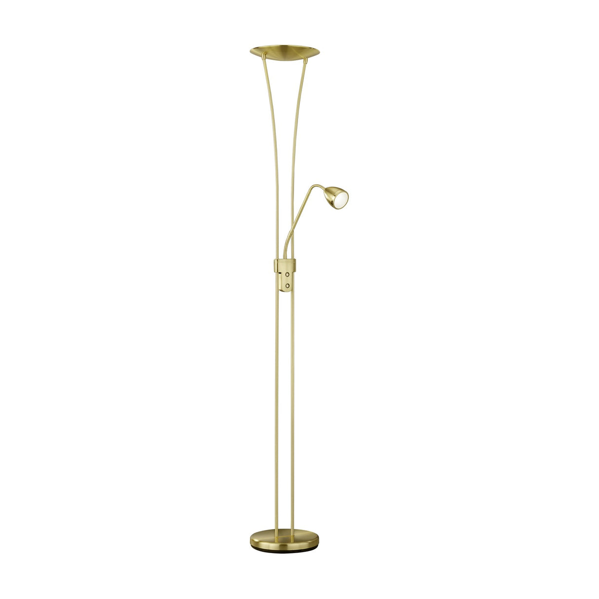 Arizona 2 Light LED Floor Lamp – Satin Brass