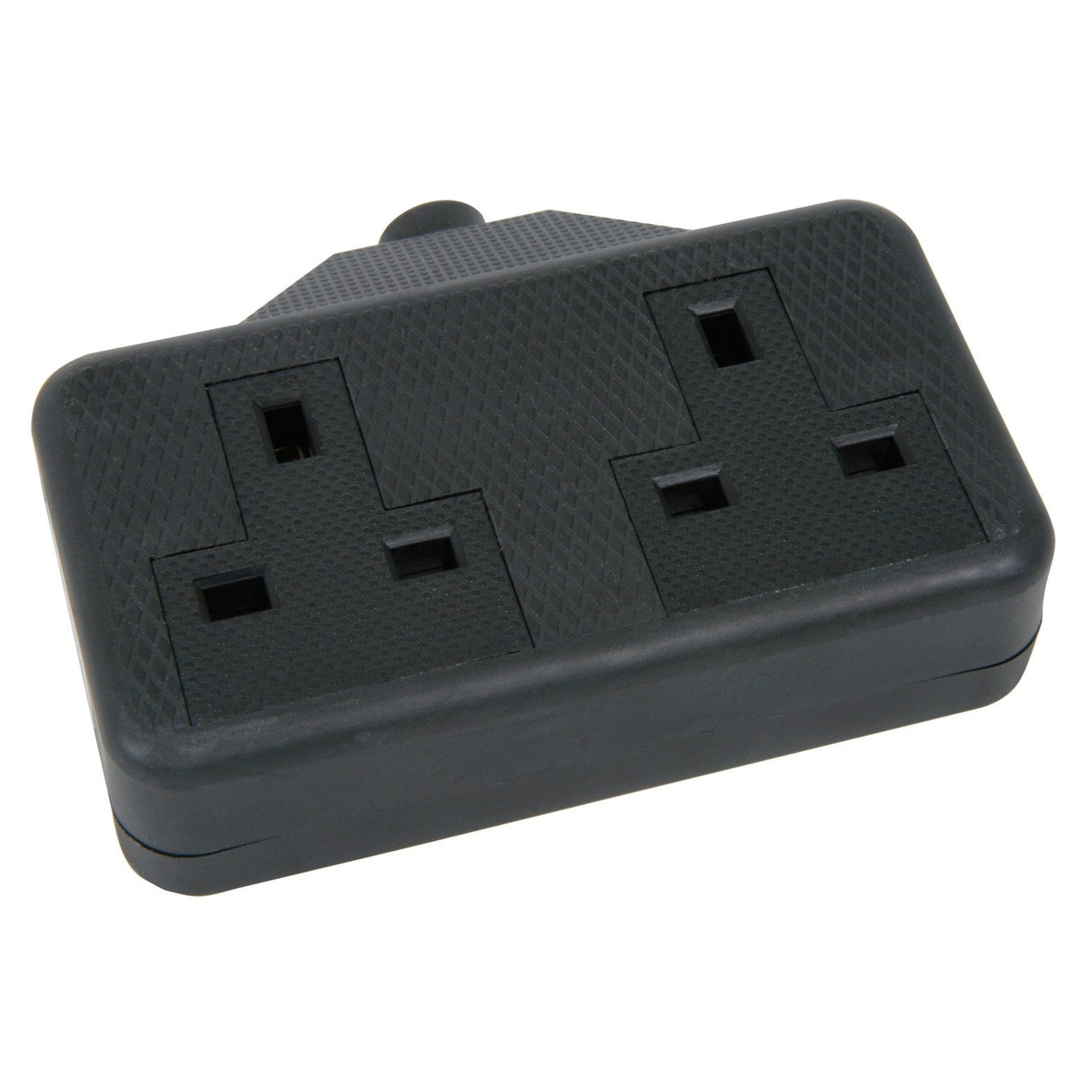 Mercury 2 Gang 13A Rubber Extension Socket - Black