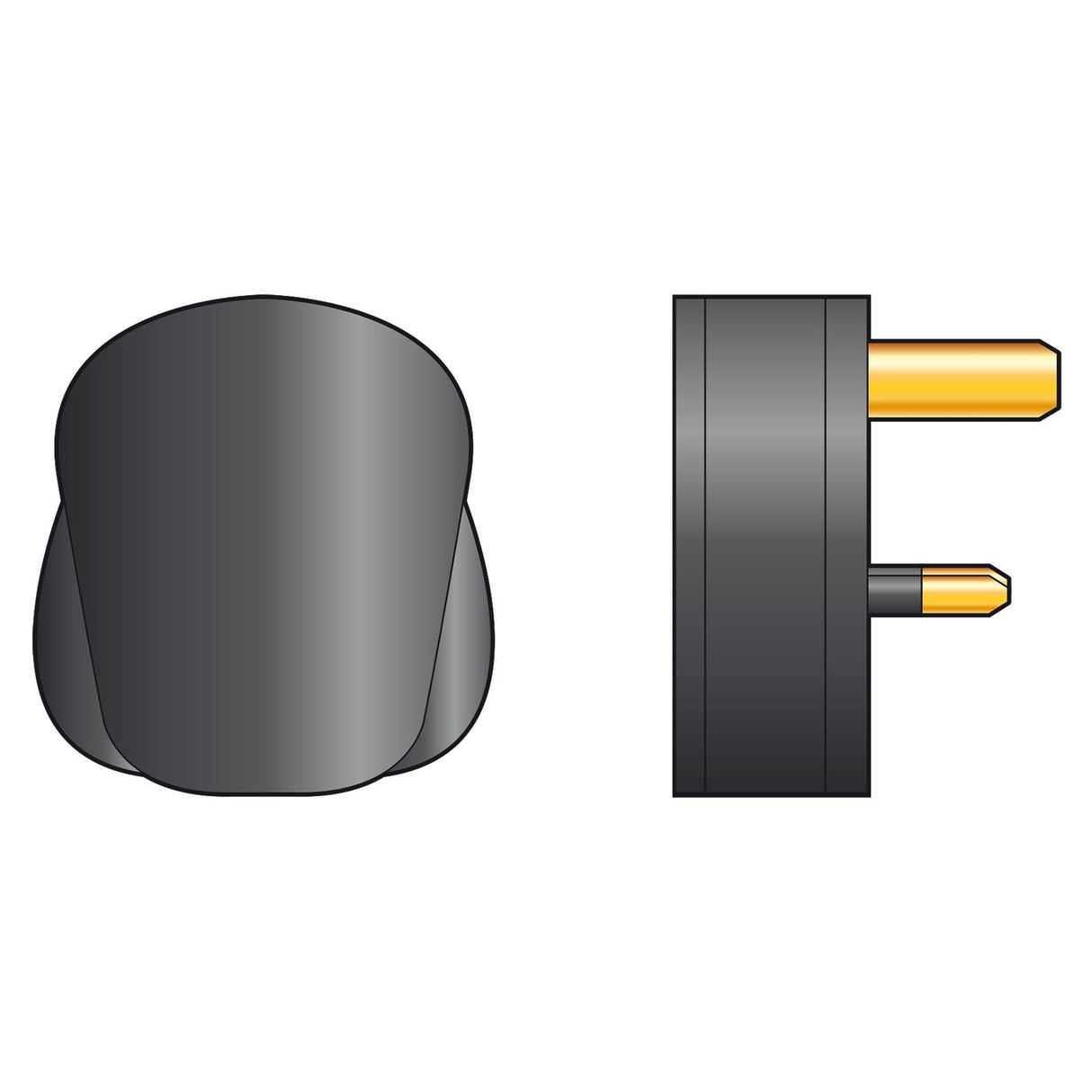 Mercury Rubber UK Mains Plug 13A Fuse - Black