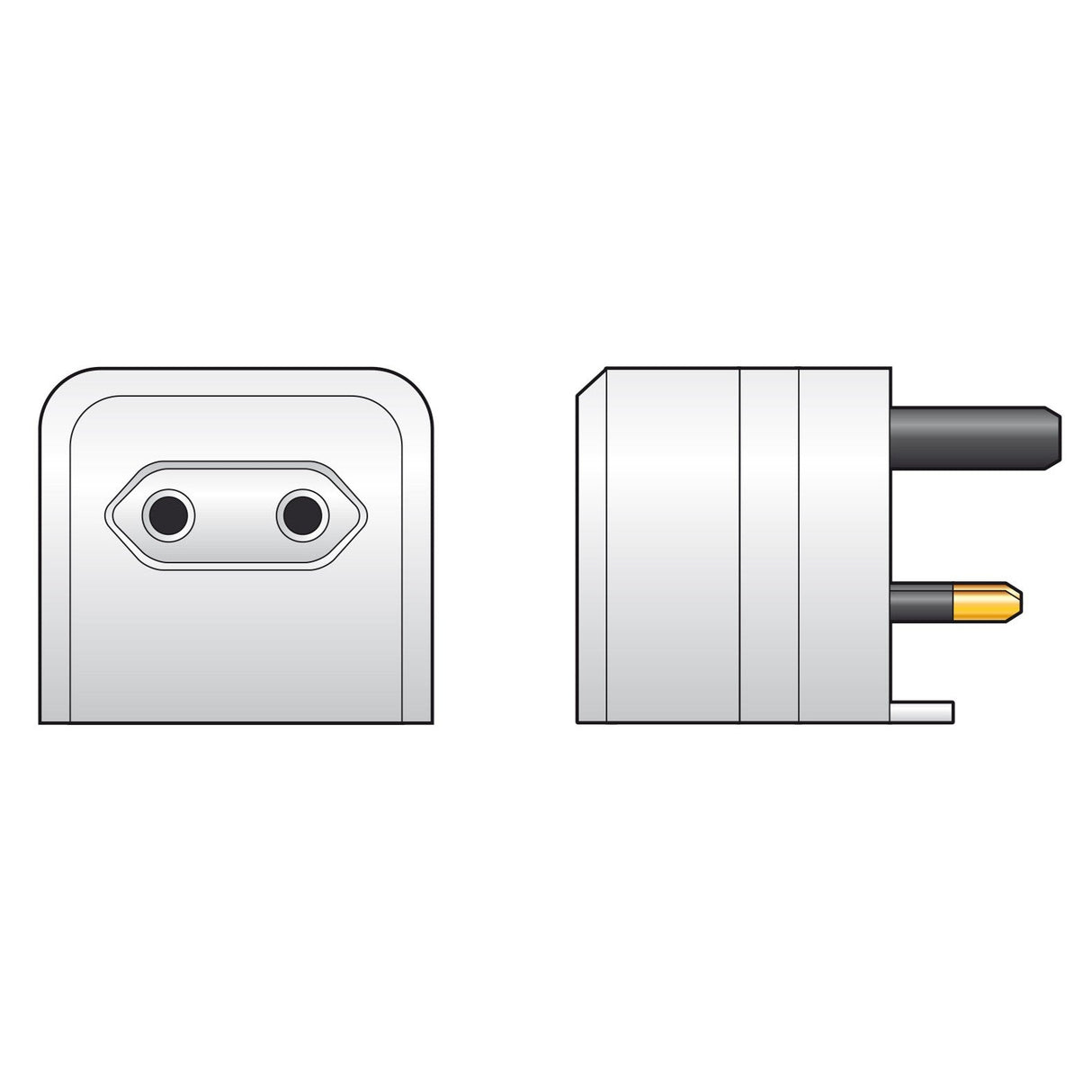 Mercury BCA Euro Converter Plug 3A Fuse - White