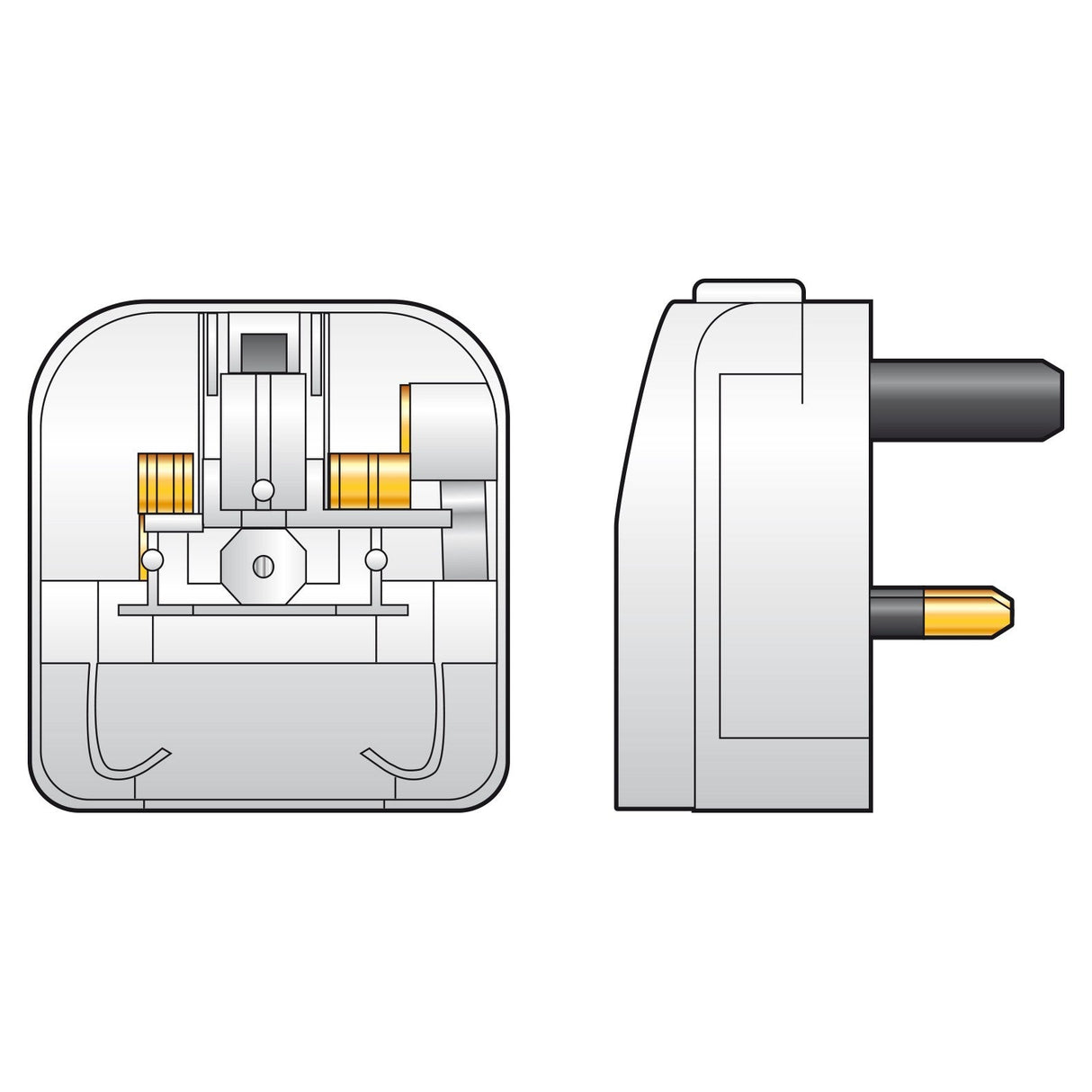 Mercury European Converter Plug 5A Fuse - White