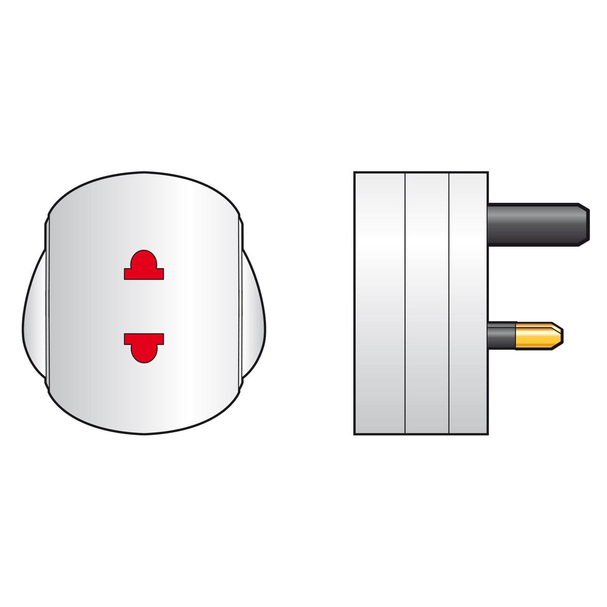 Mercury UK To EU Shaver Travel Adaptor - White