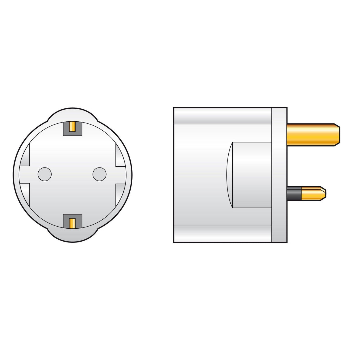 Mercury EU Schuko To UK Travel Adaptor - White