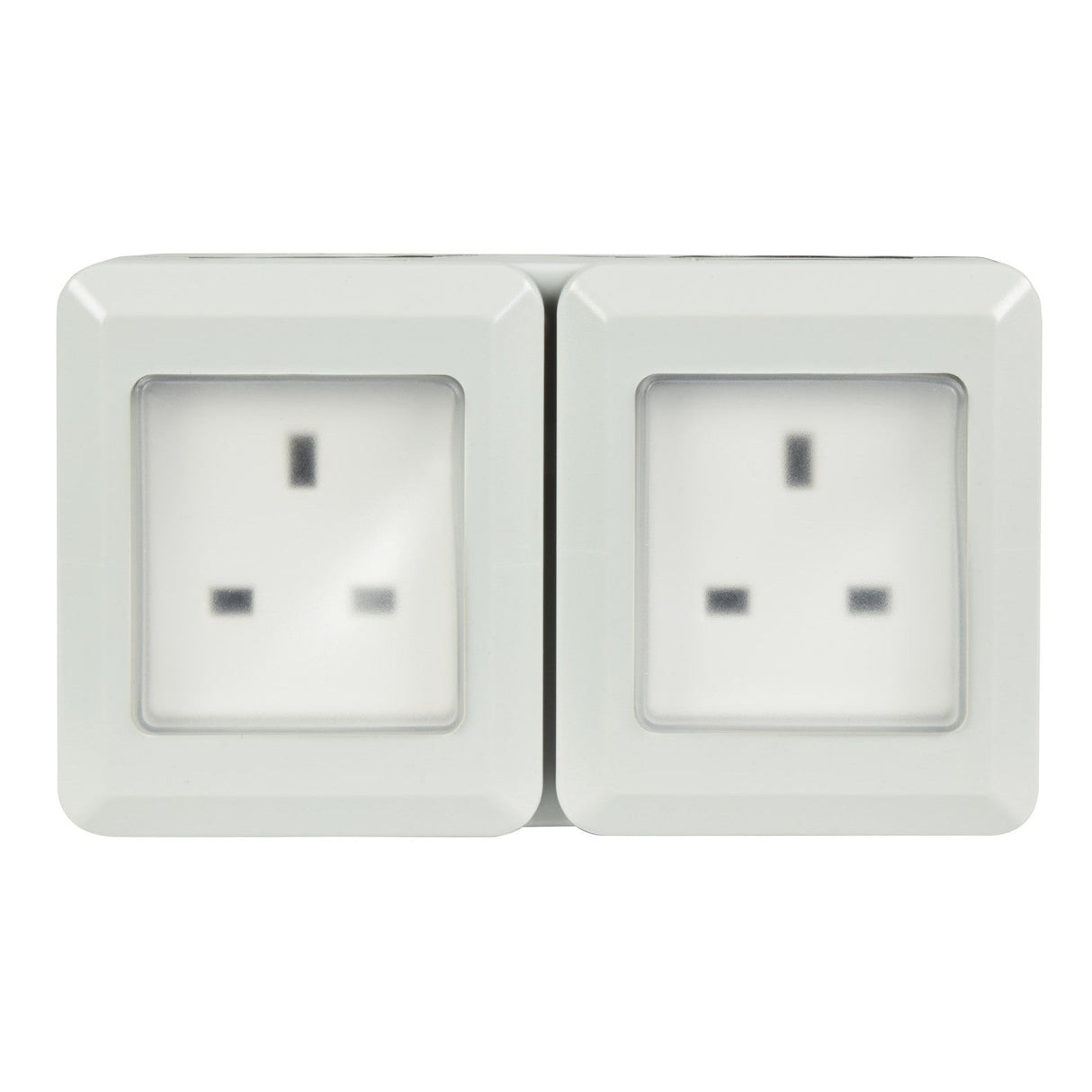 Mercury IP55 2 Gang Socket - White