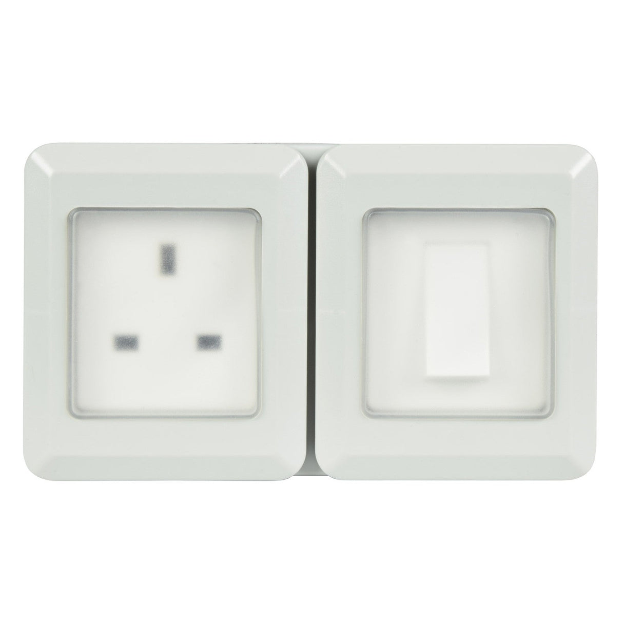 Mercury IP55 1 Gang Switch And Socket - White