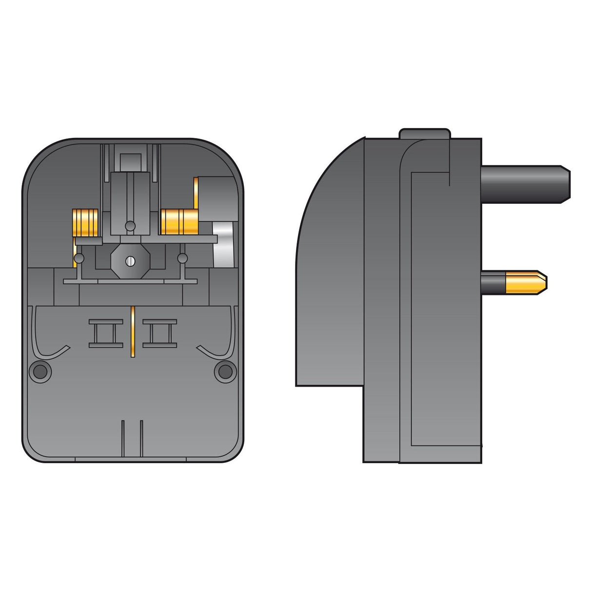 Mercury Rated Euro Converter Plug 13A Fuse - Black
