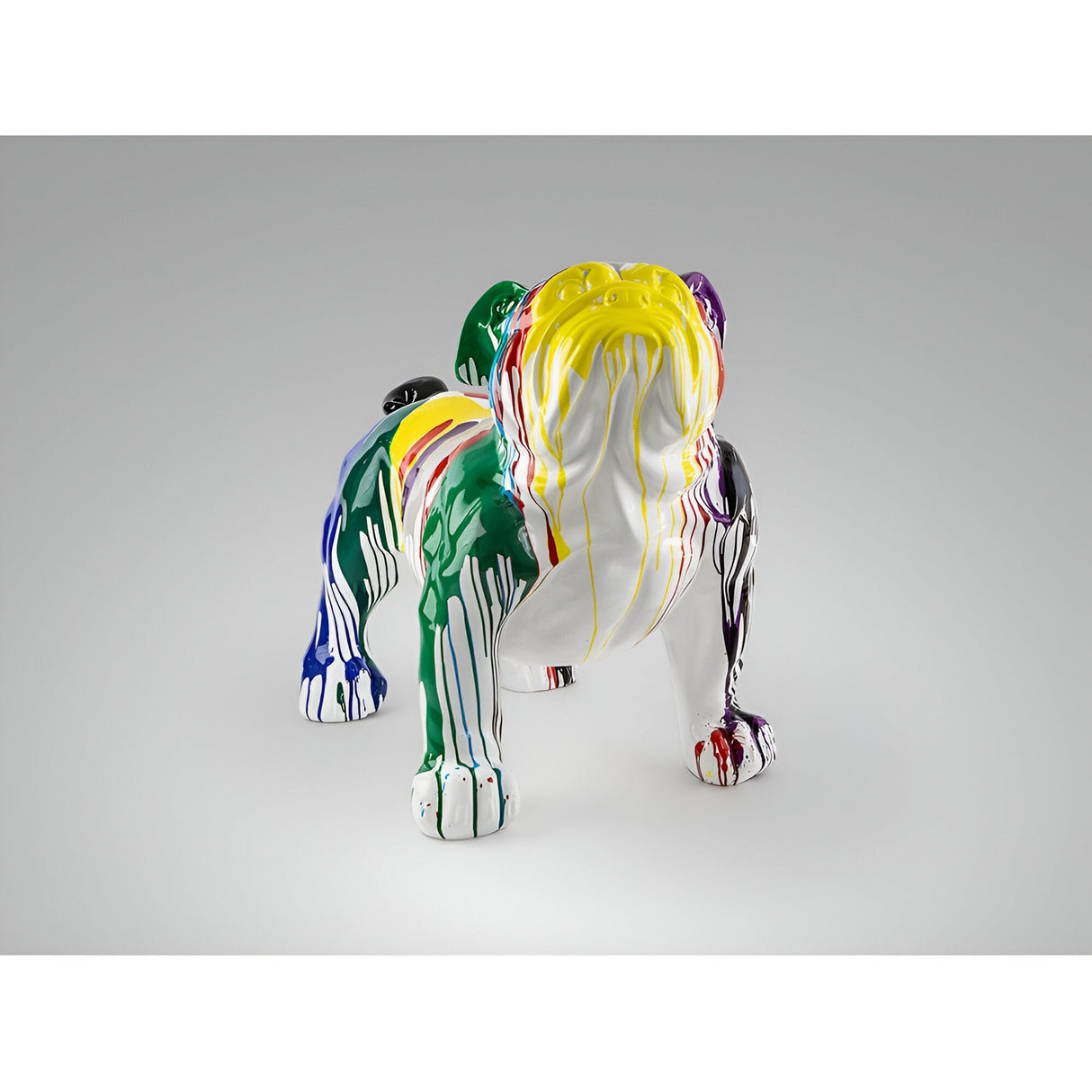 Hugo Multicolour Gloss Stream Bulldog Outdoor Sculpture - 94cm