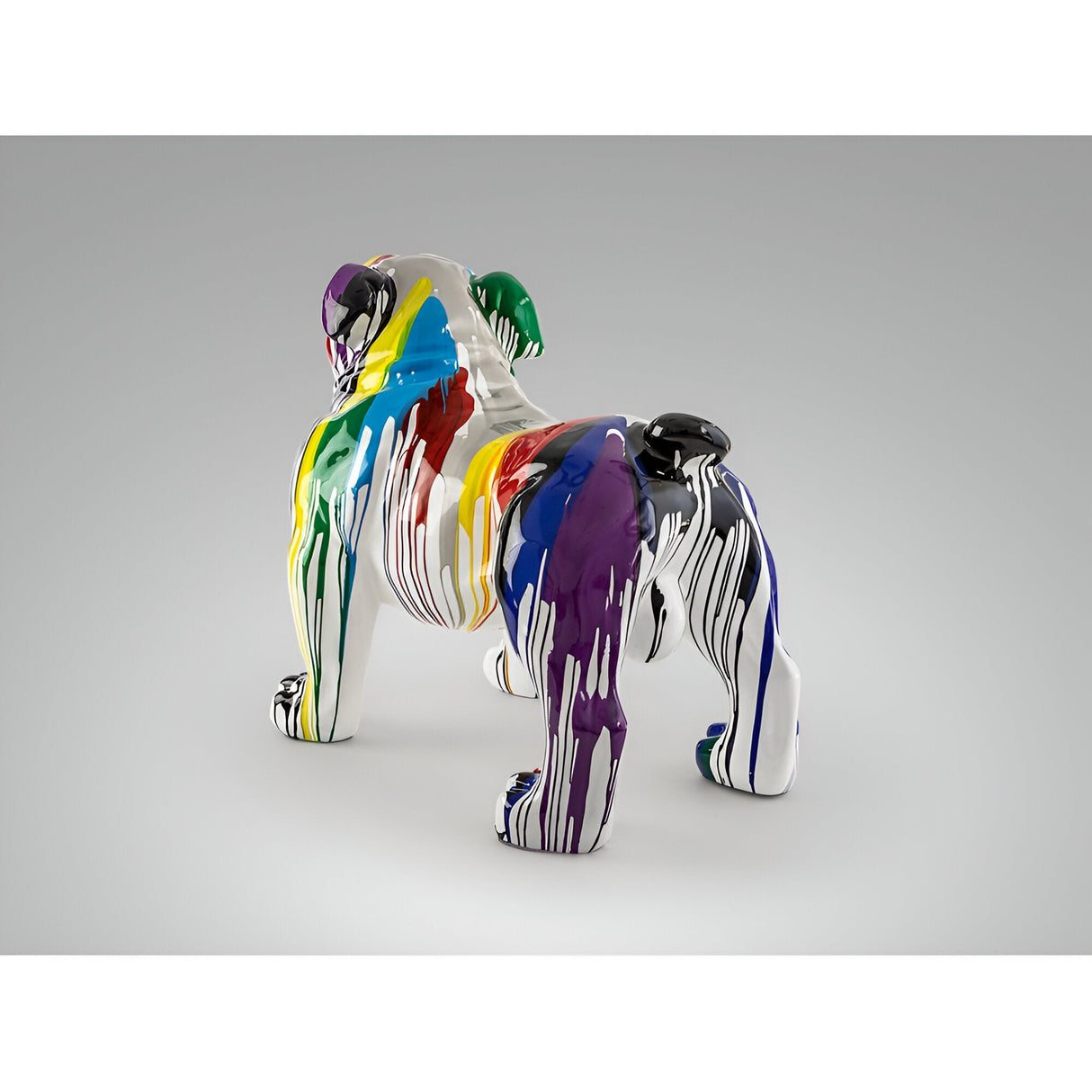 Hugo Multicolour Gloss Stream Bulldog Outdoor Sculpture - 94cm