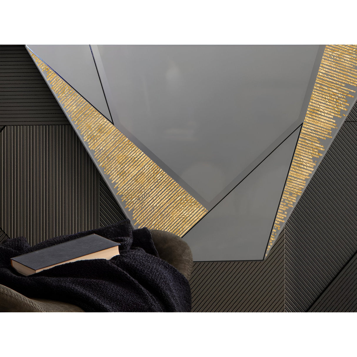 Laverna Asymmetrical Wall Mirror Gold - 180x100cm