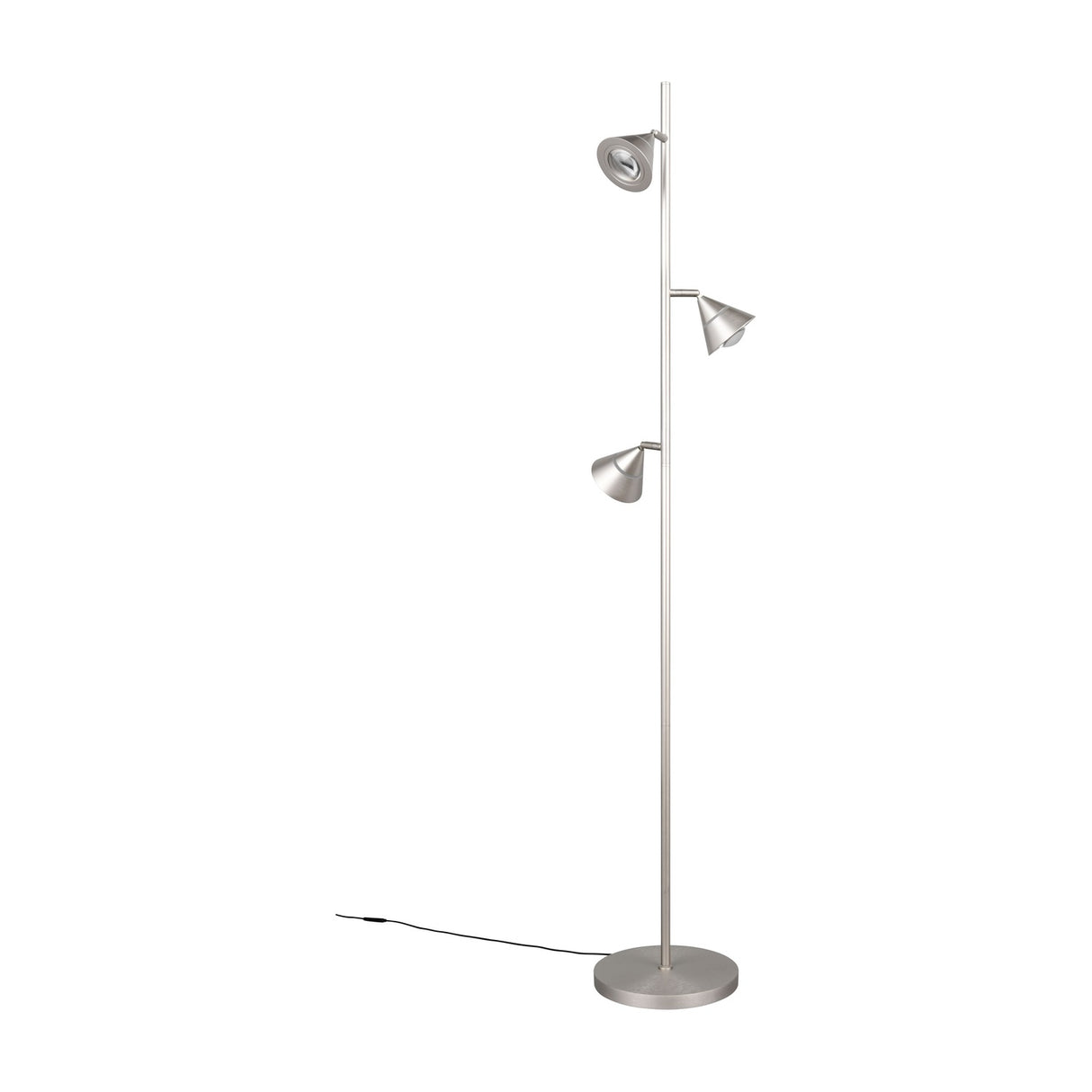 Romeo 3 Light LED Floor Lamp – Satin Nickel