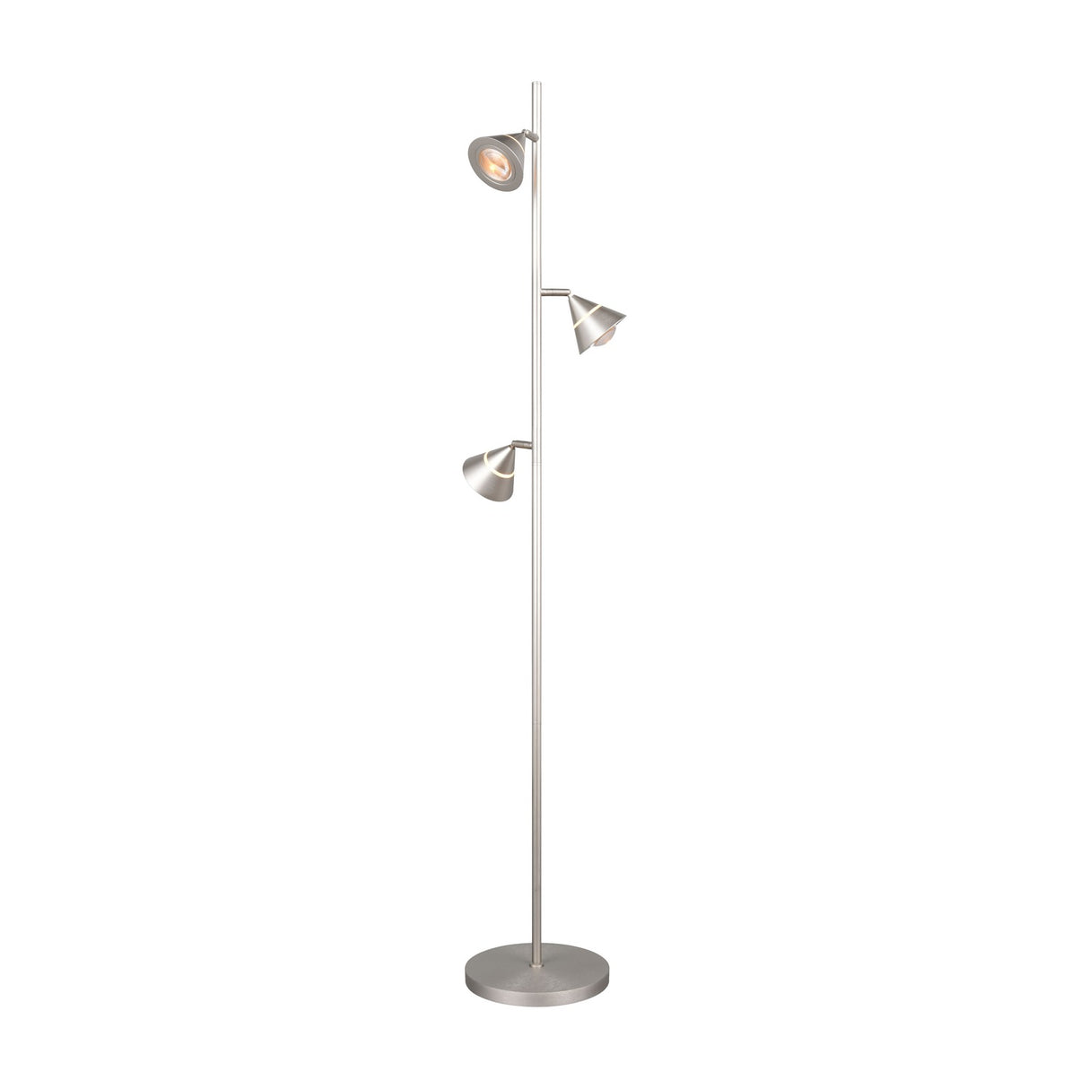 Romeo 3 Light LED Floor Lamp – Satin Nickel