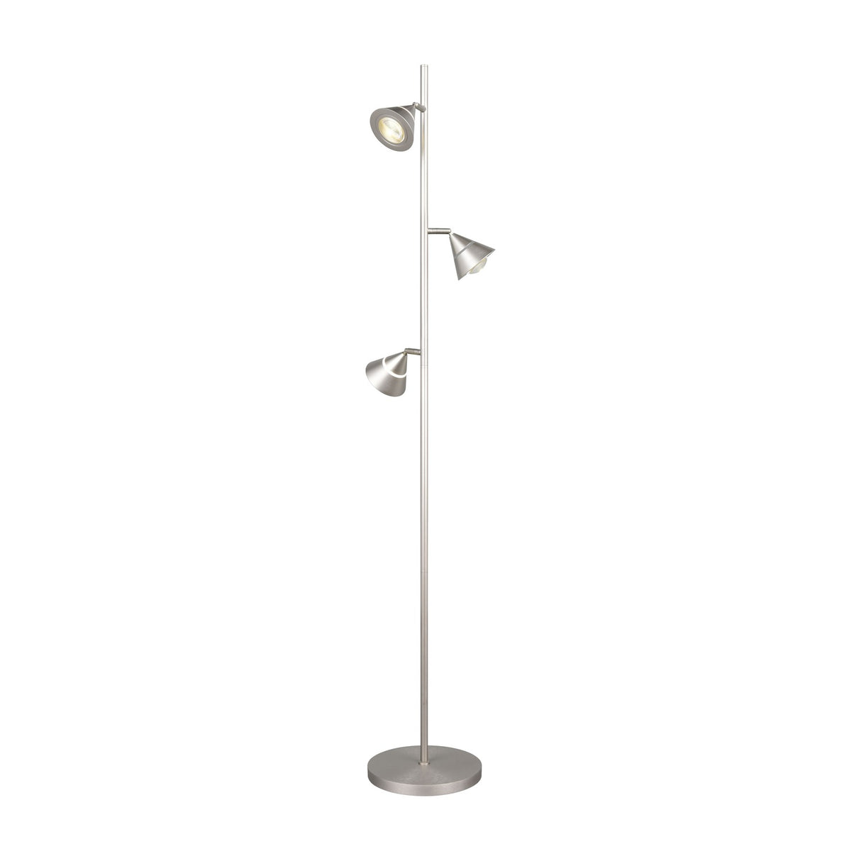 Romeo 3 Light LED Floor Lamp – Satin Nickel
