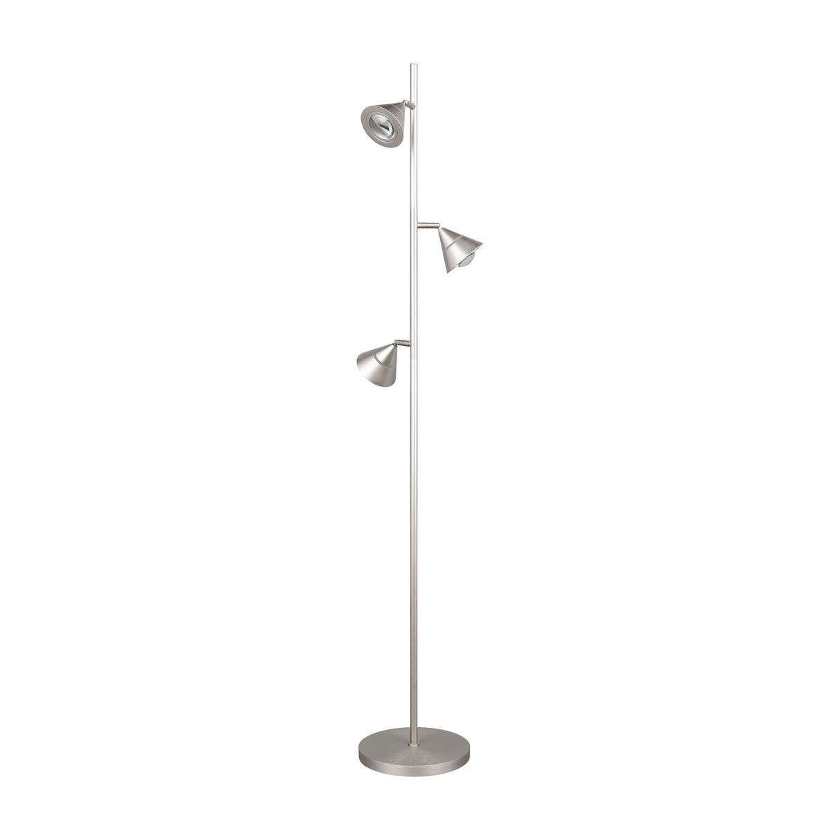 Romeo 3 Light LED Floor Lamp – Satin Nickel