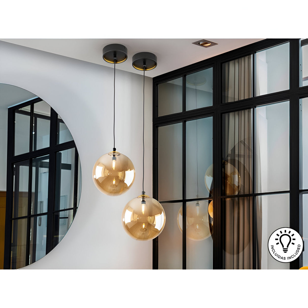 Dark 1 Light Glass Pendant - Ambler