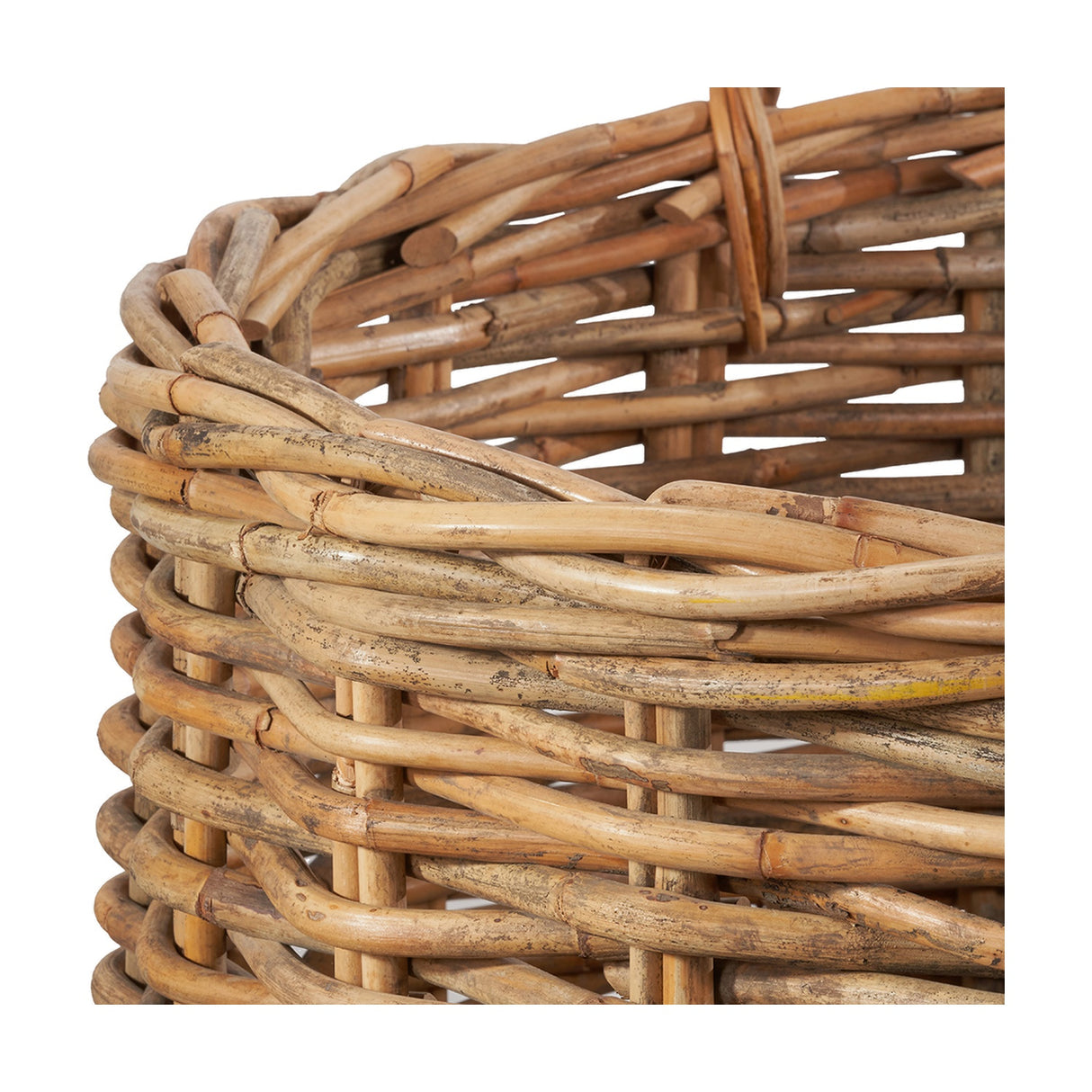 Tobs Set of 3 Chunky Rattan Round Logs Baskets - 77cm