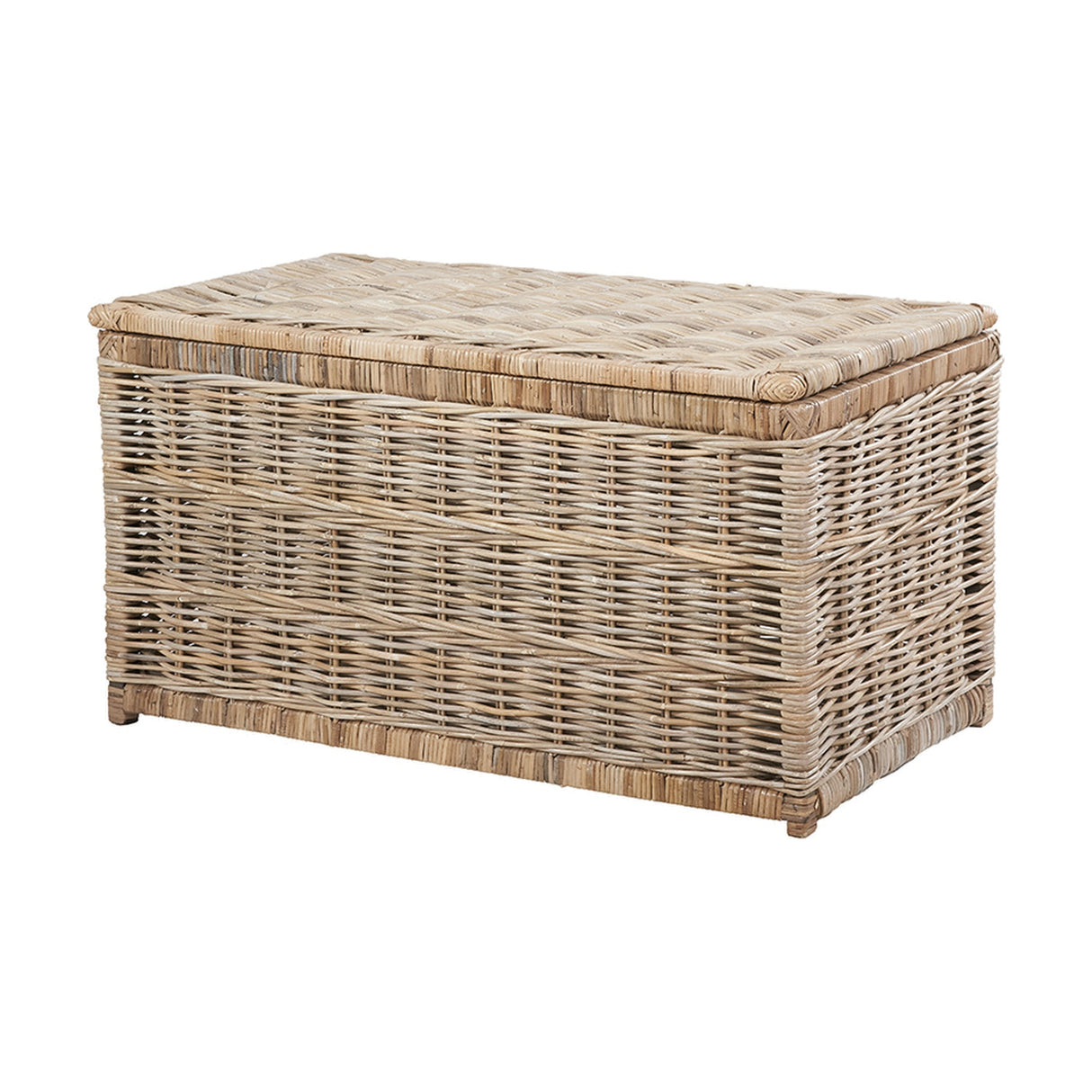 Tobs Set of 3 Grey Kubu Rattan Basket Chests - 51cm