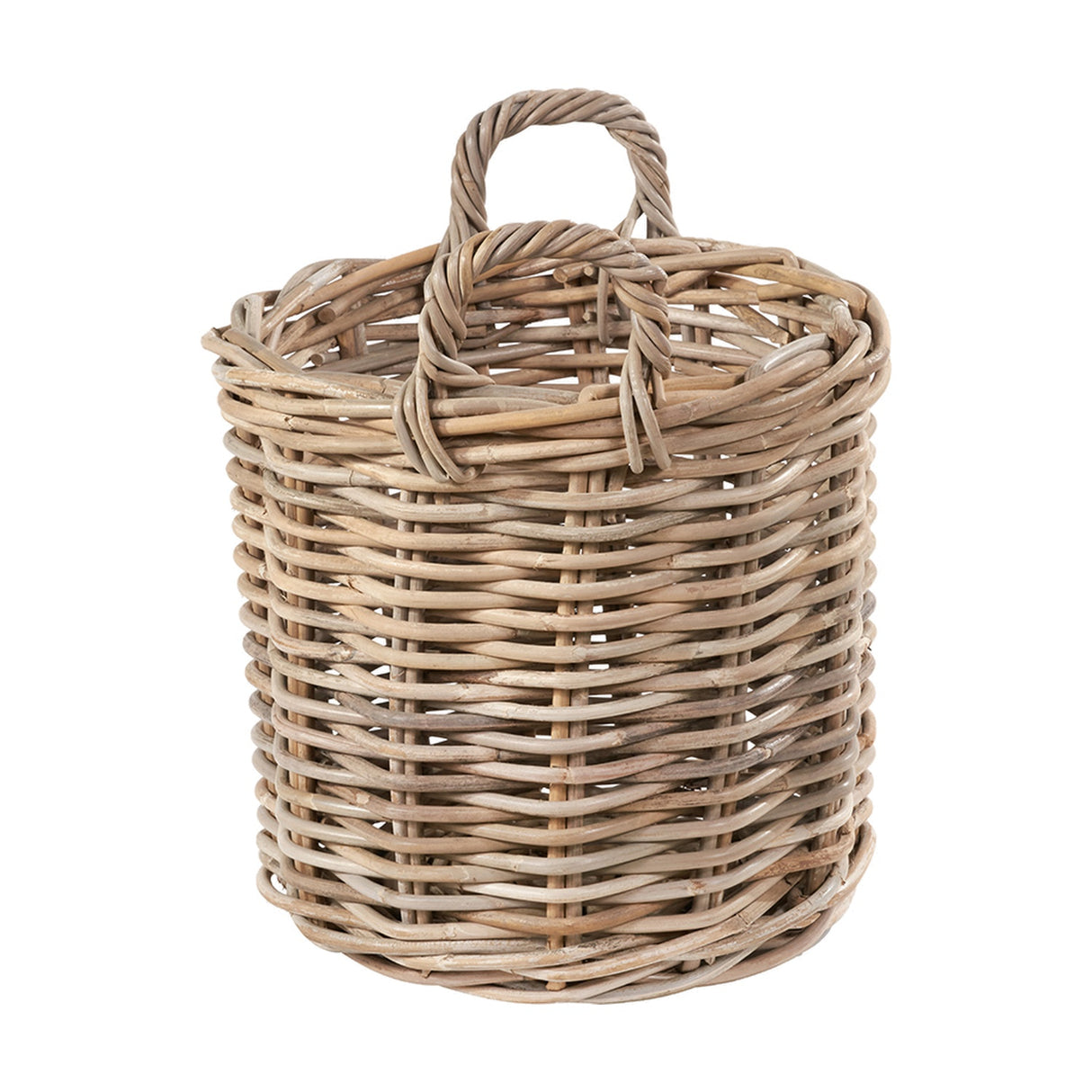 Tobs Set of 4 Grey Kubu Rattan Round Log Baskets - 67cm