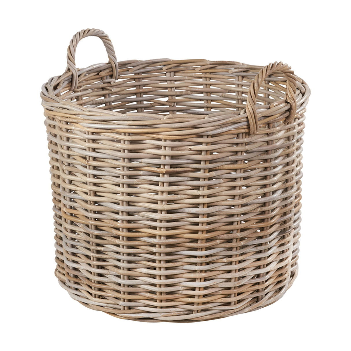 Tobs Set of 4 Grey Kubu Rattan Round Log Baskets - 67cm