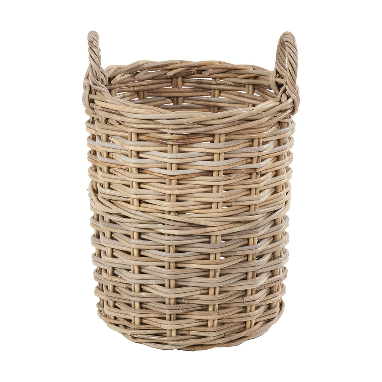 Tobs Set of 4 Grey Kubu Rattan Tall Round Storage Baskets - 63cm