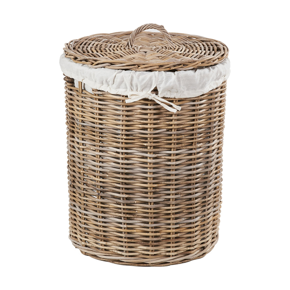 Tobs Set of 2 Grey Kubu Rattan Linen Baskets - 51cm