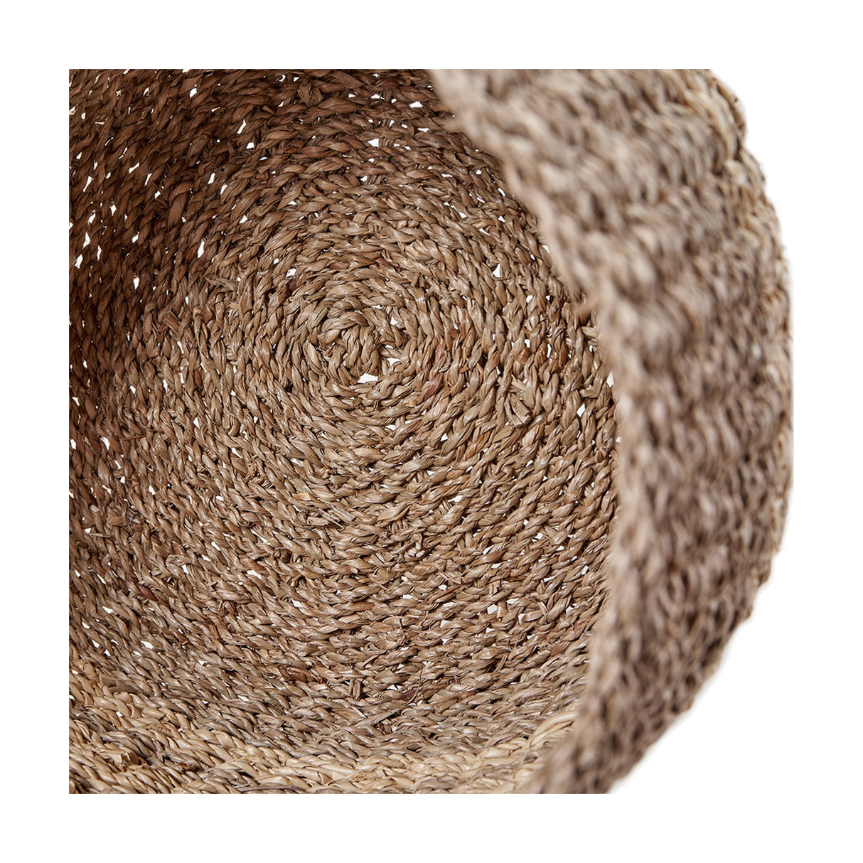 Set of 3 2-Tone Seagrass & Palm Leaf Natural Baskets - 43cm