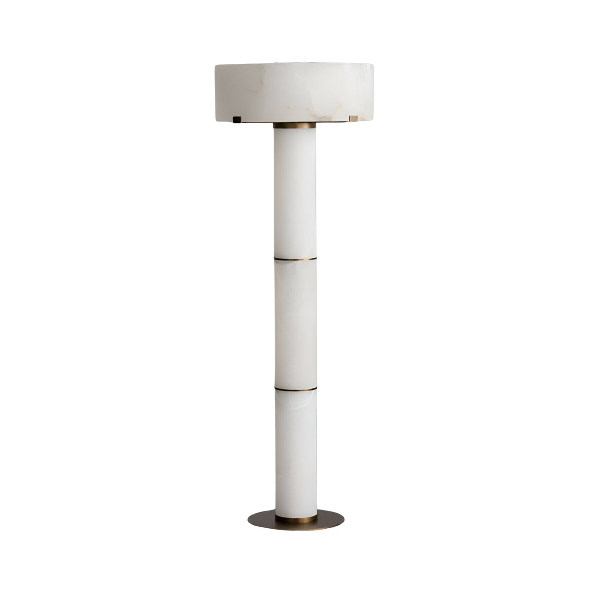 Virex 1 Light Tiered Column Alabaster Floor Lamp – Soft White