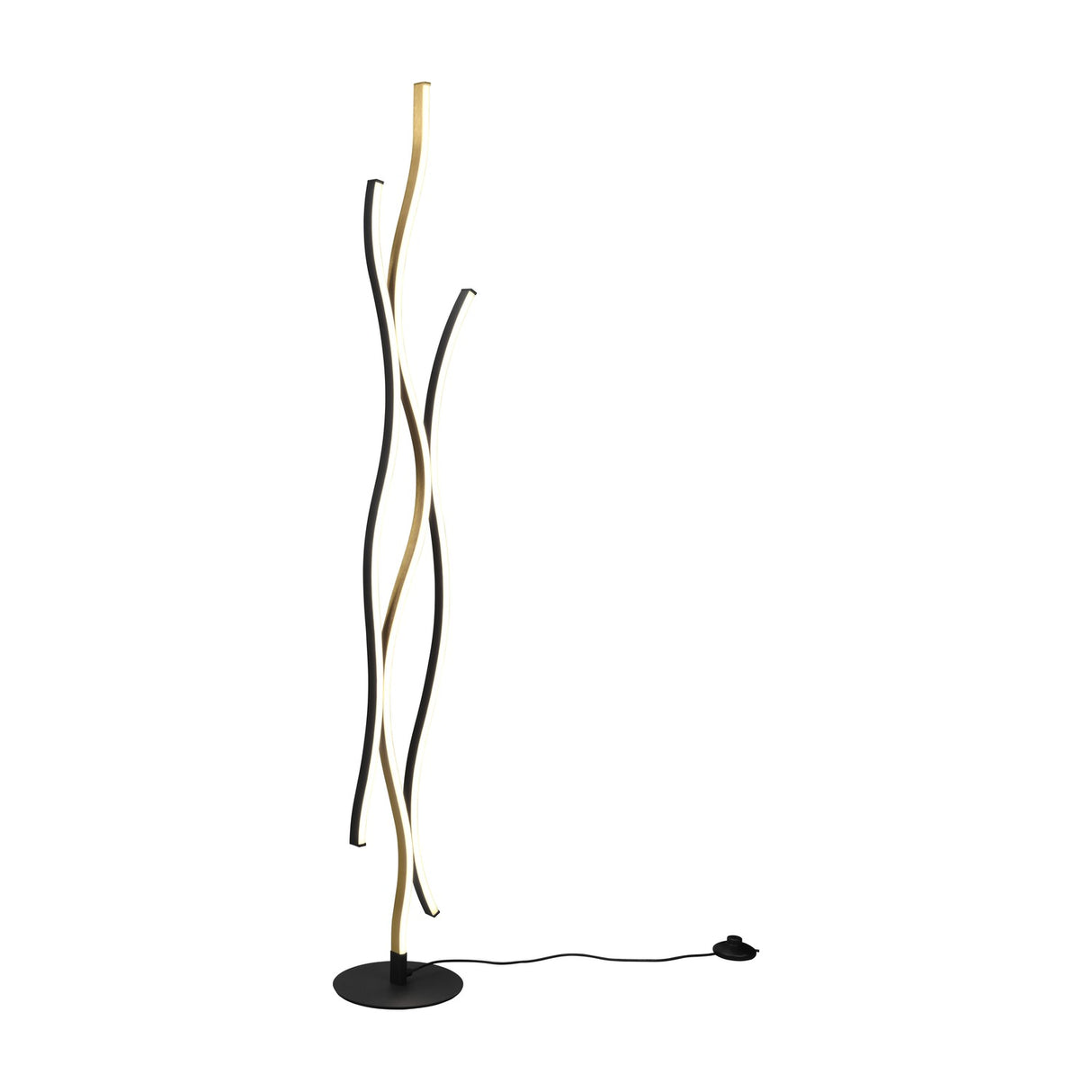 Blaze 3 Light LED Floor Lamp – Satin Brass