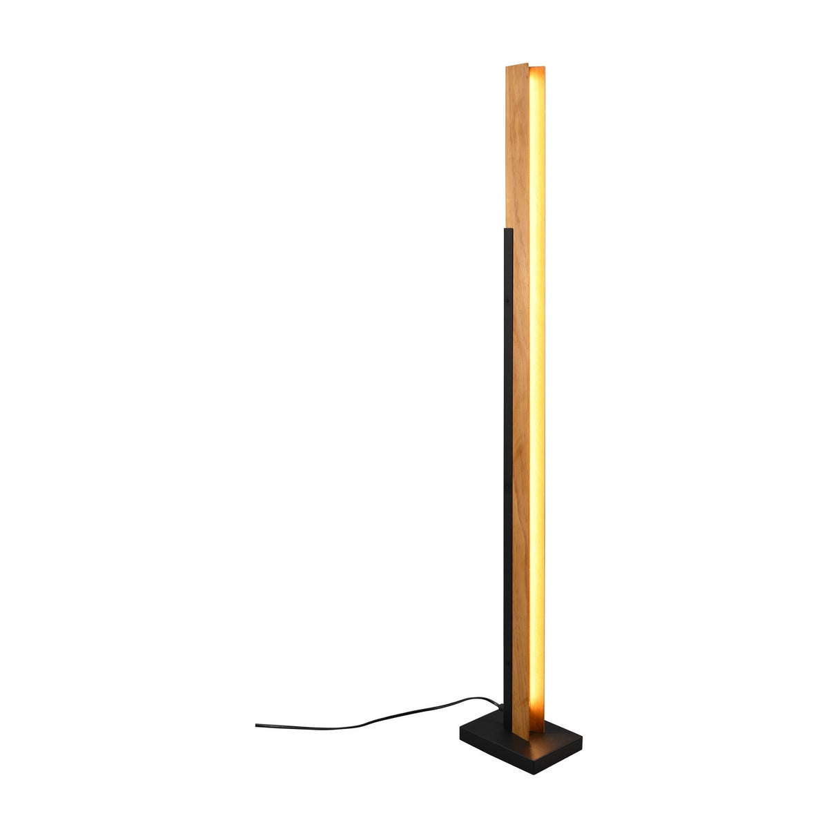 Kerala LED Wooden Floor Lamp – Matt Black