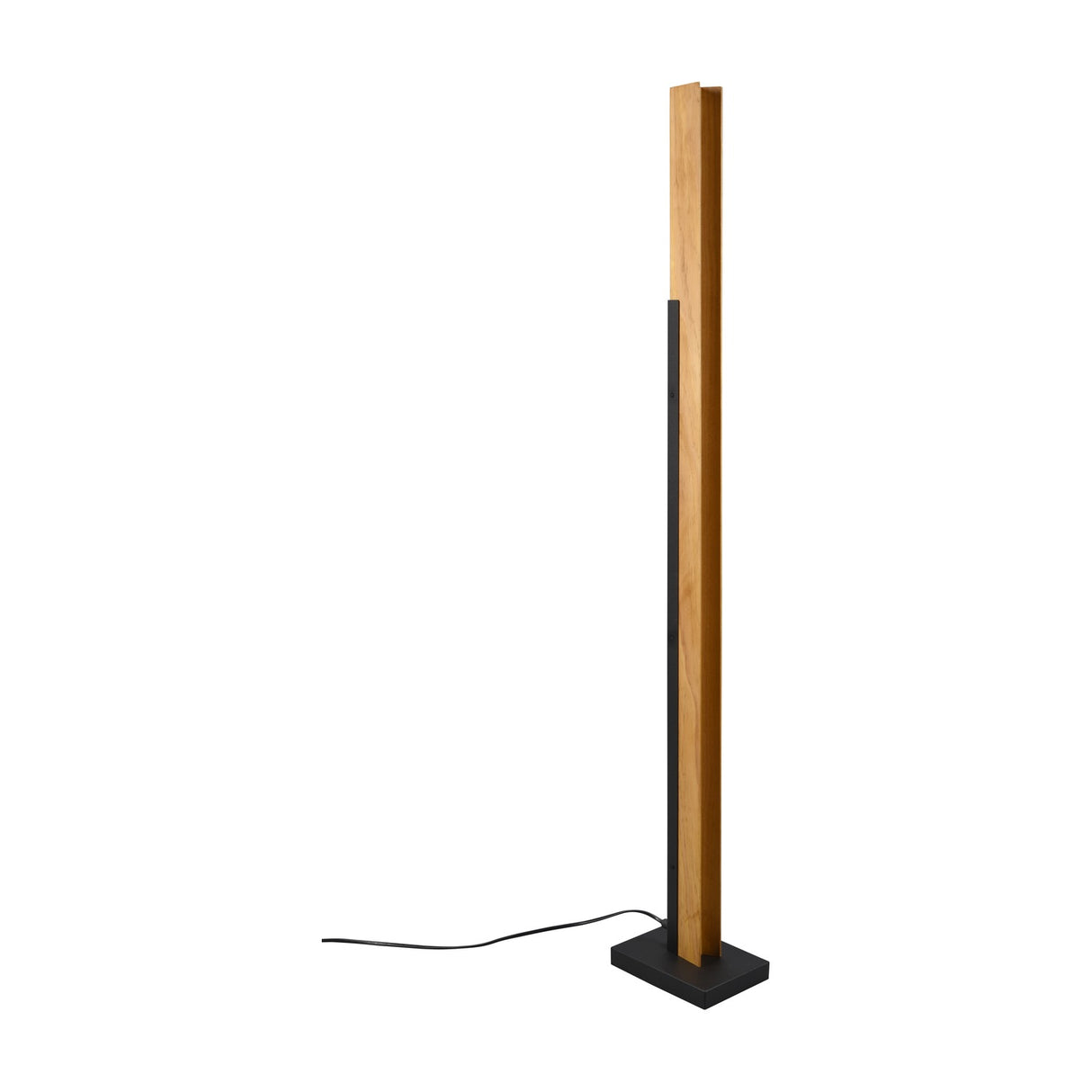 Kerala LED Wooden Floor Lamp – Matt Black