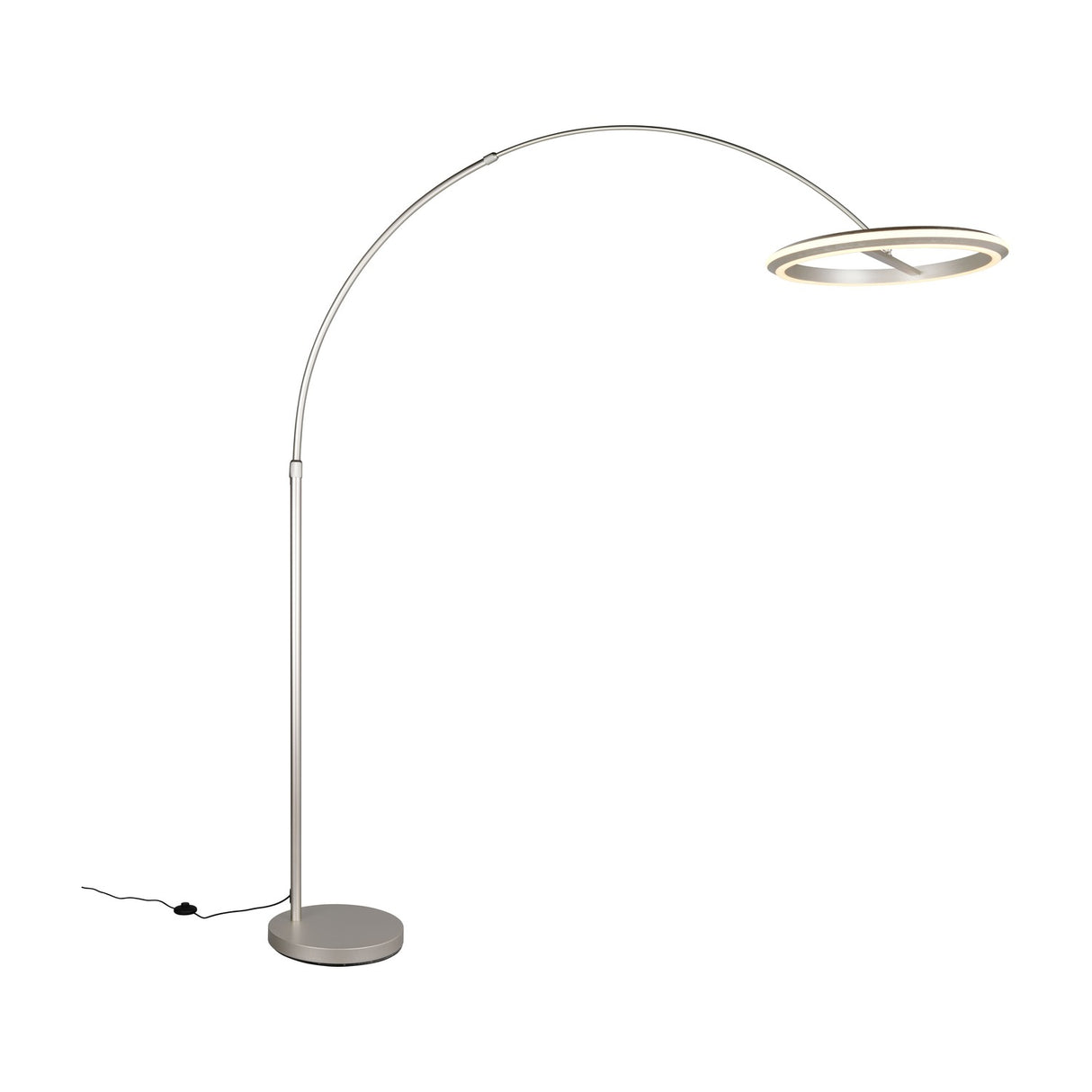 Amador LED Arched Floor Lamp – Satin Nickel